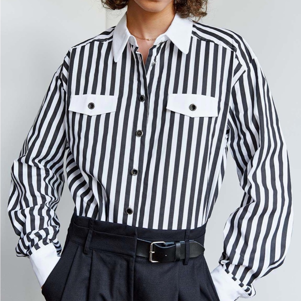 Pixie market contrast stripe shirt